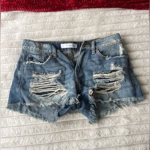 KanCan Jean Ripped Shorts